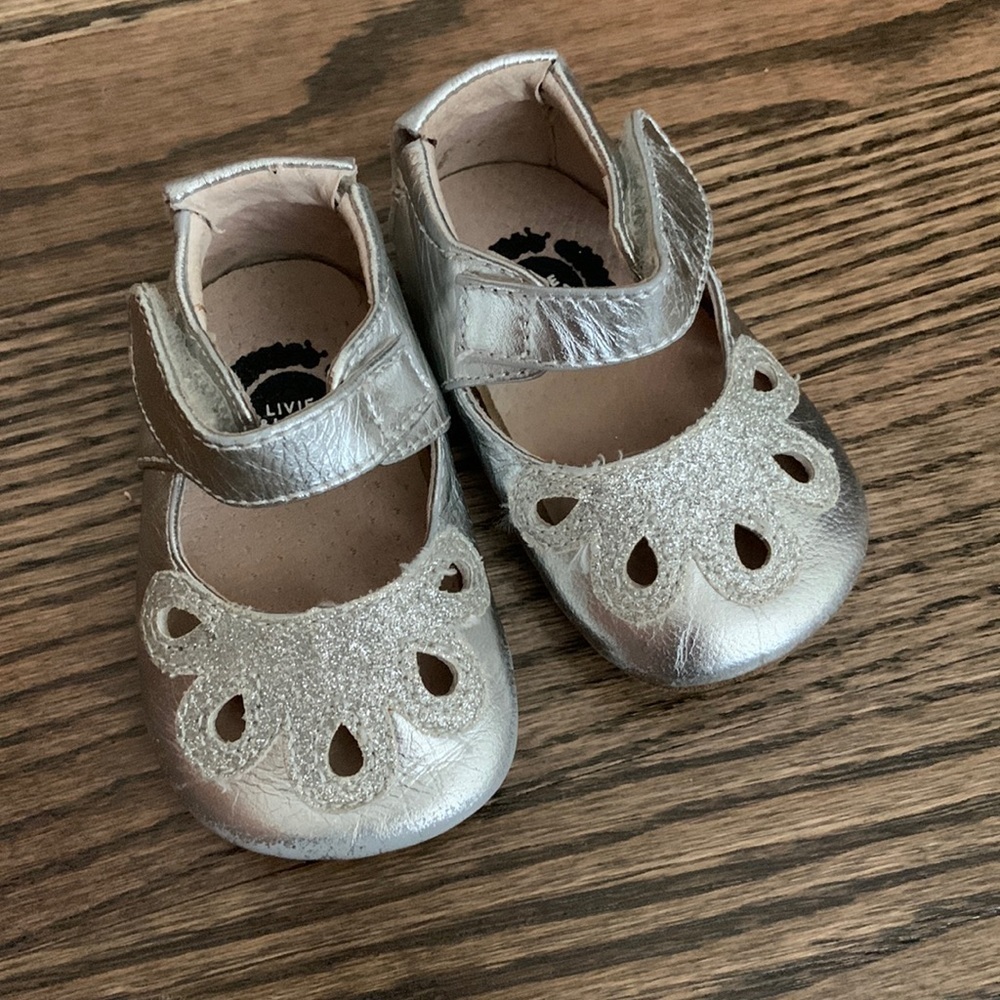 Livie and Luca Silver Baby Crib Shoes